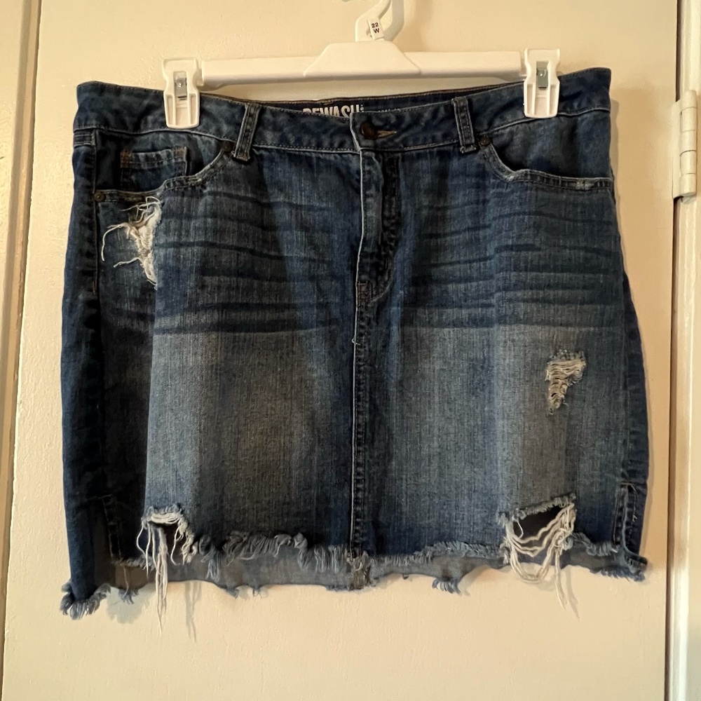 'Rewash' Denim Skirt